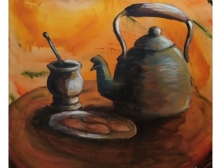 Título El mate de la tarde Disciplina Pintura Técnica Acrílico Artista Marcela UPN 51 Magdalena